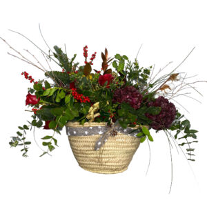 centro de flores de navidad elfo