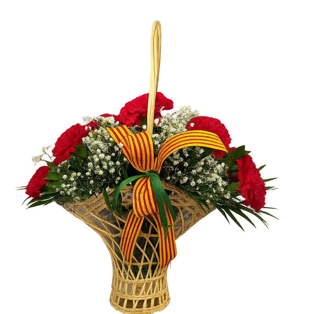 cesta magdalena pregon 24 claveles rojos 01